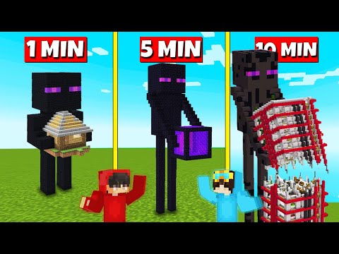 Build For Fun - Minecraft - ENDERMAN HOUSE BUILD BATTLE In Minecraft - NOOB VS PRO - Cash And Nico Parody