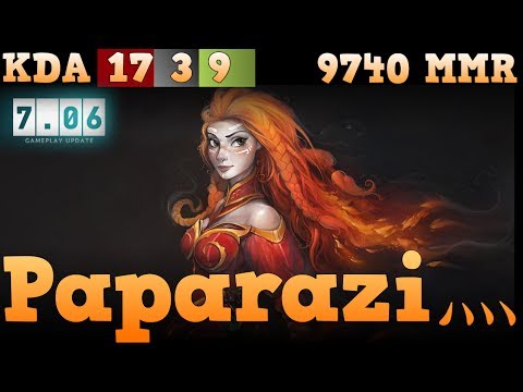 7.06 carry Lina by Paparazi. Dota 2 full game.