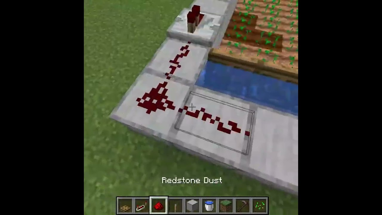 Semi Automatic Crop Farm For Beginner's || #minecraft #shorts