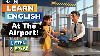 Learn English Conversation - At The Airport, Customs & Immigration (practice, speak, repeat...)