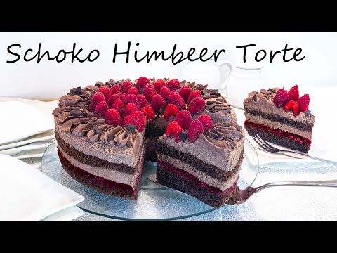 jetzt wirds schokoladig! leckere Schoko Himbeer Torte