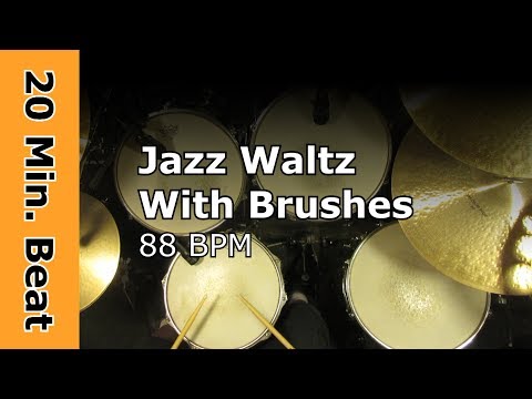 20 Minute Beat - Jazz Waltz with Brushes 88 BPM