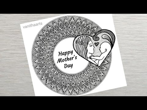 Mother s Day Mandala Art how to draw mandala for beginners Mother s Day Drawing Doodle