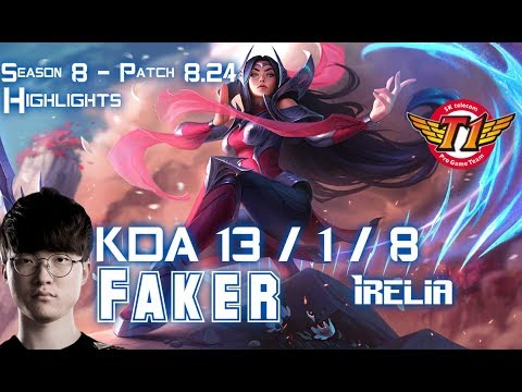 SKT T1 Faker IRELIA vs YASUO Mid - Patch 8.24 KR Ranked
