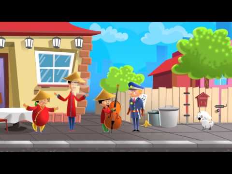 Drei Chinesen mit dem Kontrabass ( klassische kinderlieder Kinderwelt TV )