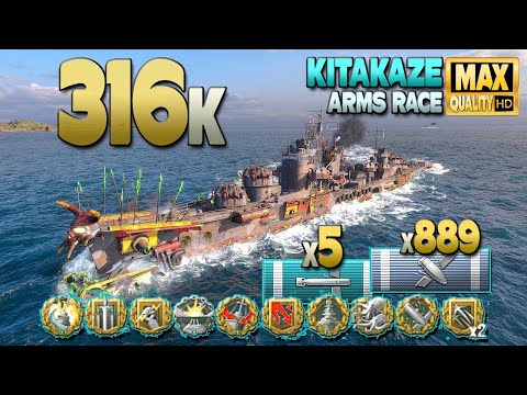 Destroyer Kitakaze: MVP on map Sleeping Giant - World of Warships
