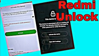 Redmi Pattern Unlock hard reset mi Account reset success