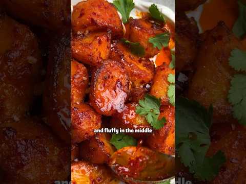 Harissa Glazed Roast Potatoes | SO VEGAN #veganfood #shorts #veganrecipes #recipes #cooking