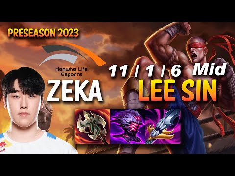 HLE Zeka LEE SIN vs ZED Mid - KR Ranked