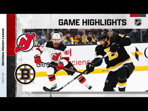 Devils @ Bruins 1/4/22 | NHL Highlights