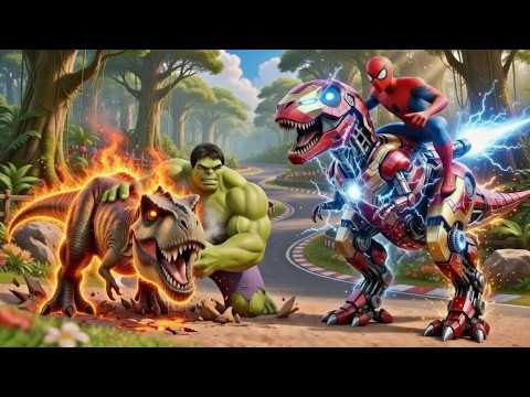 🦖🕷️ SPIDERMAN Wins The Magic Legendary T-REX Dinosaur Racing Championship – Epic Racing Challenge!