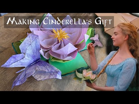 DIY Cinderella's "Un Papillon" Gift - Paper Butterfly and Flower in Box