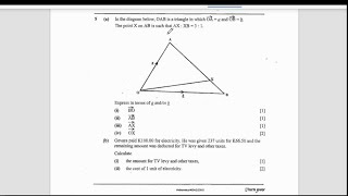 Vectors of mathematics paper 2.