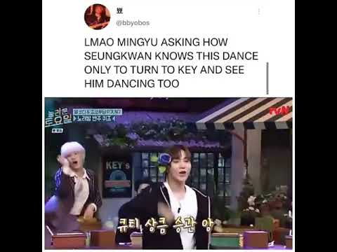 "Mingyu Shock When Key Knows the Dance Too 😂💃#Seventeen #Key #Seungkwan #Mingyu #KpopFunny