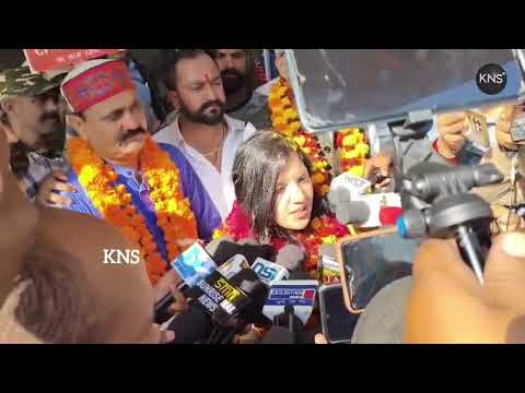 BJP’s Devyani Rana speaks after winning the Nagrota Assembly seat with a hu...