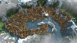 (200 Hours Minecraft Timelapse)  Viking Kingdom Vangora (4K/60fps)