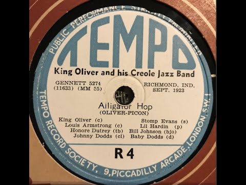 King Oliver & His Creole Jazz Band "Alligator Hop" on Gennett 5274 (1923) hot New Orleans jazz