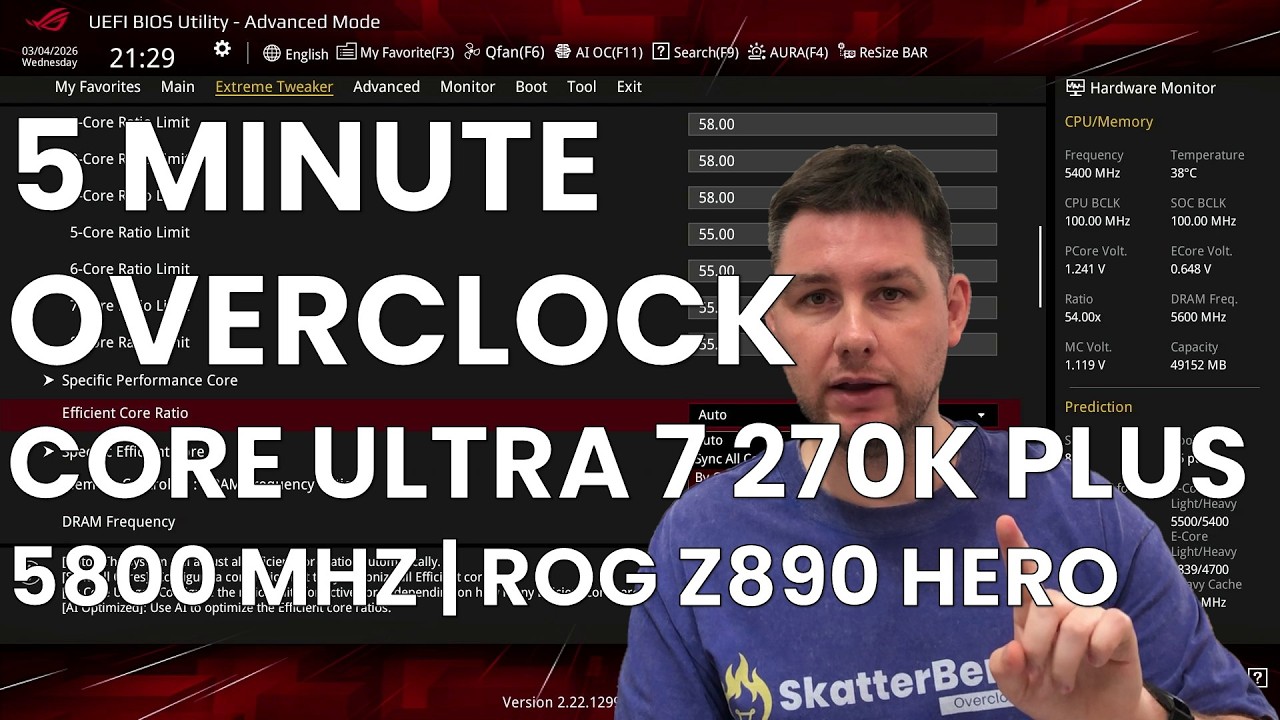 5 Minute Overclock: Core Ultra 7 270K Plus to 5800 MHz