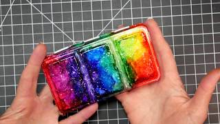 Custom Colored Watercolor Paint Tin (Alcohol Ink Galaxy Technique)