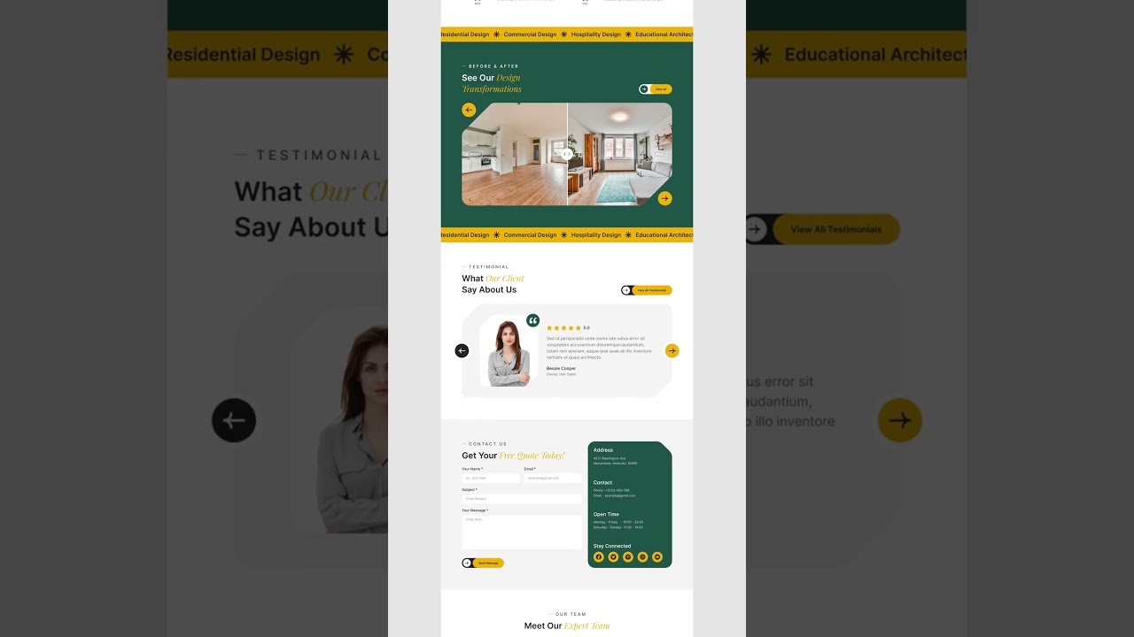 Architecture and Interior Services Website Design  | UIUX | Web Design | UIUX Design | Figma Design