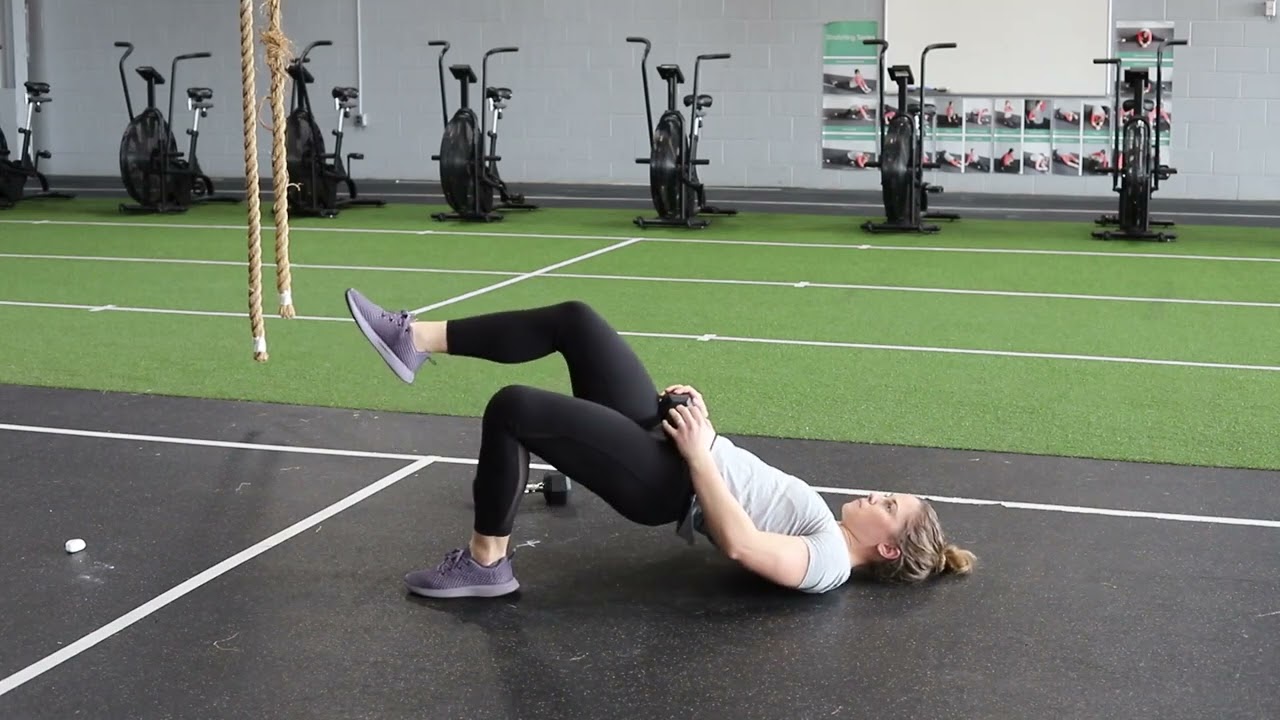 Single Leg DB Glute Bridge - YouTube