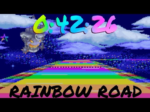 Mario Kart Super Circuit Rainbow Road 0:42:26. 6 Seconds away from World Record. #mariokart