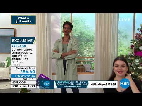 Colleen Lopez Sterling Silver Lemon Quartz and White Zir...