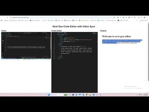 Code Editor Video Sync Demo