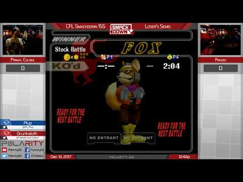 CFL Smackdown 155 Melee - PRIMAL COLBOL (FOx) vs Krudo (Sheik) - Losers Semis