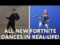 ALL *NEW* FORTNITE DANCES IN REAL LIFE! (Free Flow, Shimmer & MORE)
