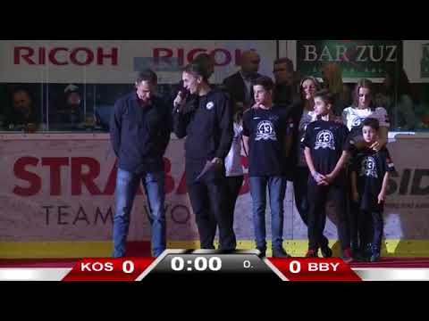 Poďakovanie Petrovi Bartošovi pred zápasom HC Košice - HC '05 Banská Bystrica