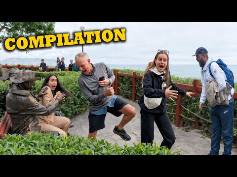 The funniest moments of the statue prank - Compilation of the best reactions😬🤣