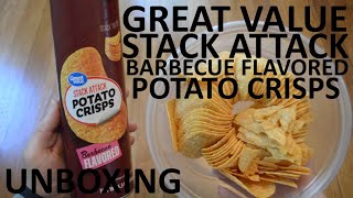Unboxing Great Value Stack Attack Barbecue Flavored Potato Crisps