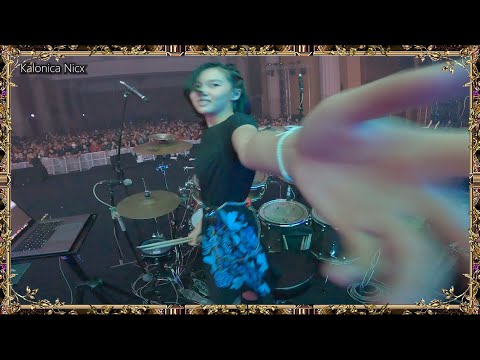 (PART 2) Go Pro Drum Cam || Europe - The Final Countdown | Live On Stage Drum cover by Kalonica Nicx