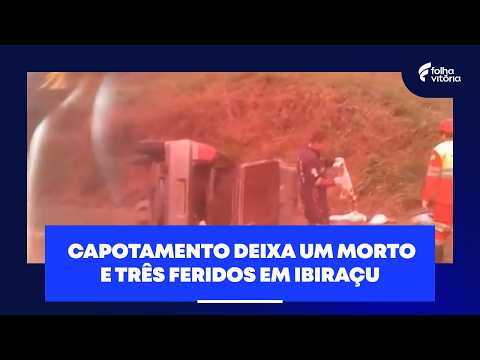 Capotamento deixa um morto e três feridos na BR-101, em Ibiraçu