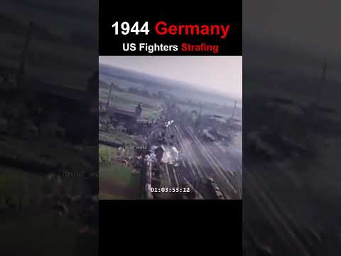 WW2, 1944: P-47D Thunderbolts Strafing German Ground Targets | 4k, 60fps, Color, Sound Design