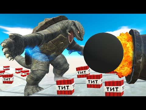 MONSTERS CLIMB THE CANNON BALL + TNT PATH - Animal Revolt Battle Simulator