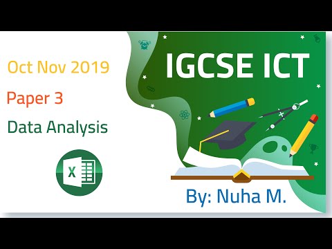 IGCSE ICT Oct Nov 2019 Paper 3 Data Analysis Spreadsheet Excel