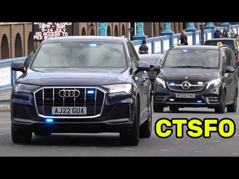 **COUNTER TERRORISM** CTSFO Convoy of 6 vehicles responding in central London using lights & sirens