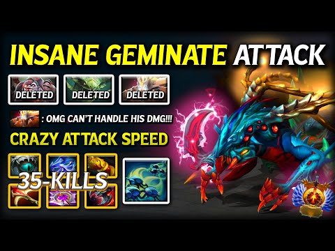 WTF 35-Kills GEMINATE ATTACK Carry Weaver | Crazy Attack Speed Build | 100% Show no Mercy Dota 2