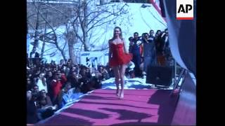 Lingerie on display at ski resort