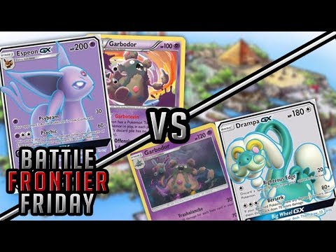 Drampa GX/Garbodor vs Espeon GX/Garbodor Pokemon TCG Matchup | Battle Frontier Friday #35