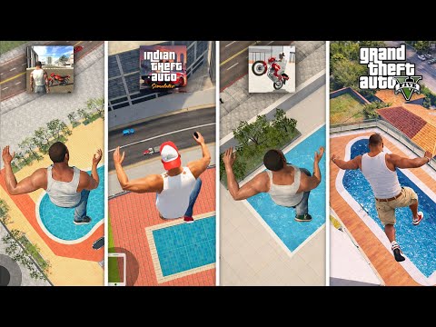 Jumping Into Swimming Pools in Every Indian GTA Game😱