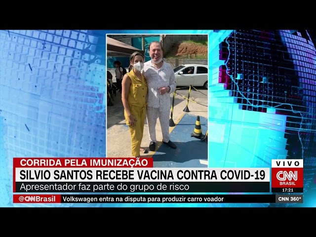 Aos 90 anos, apresentador Silvio Santos é vacinado contra Covid-19