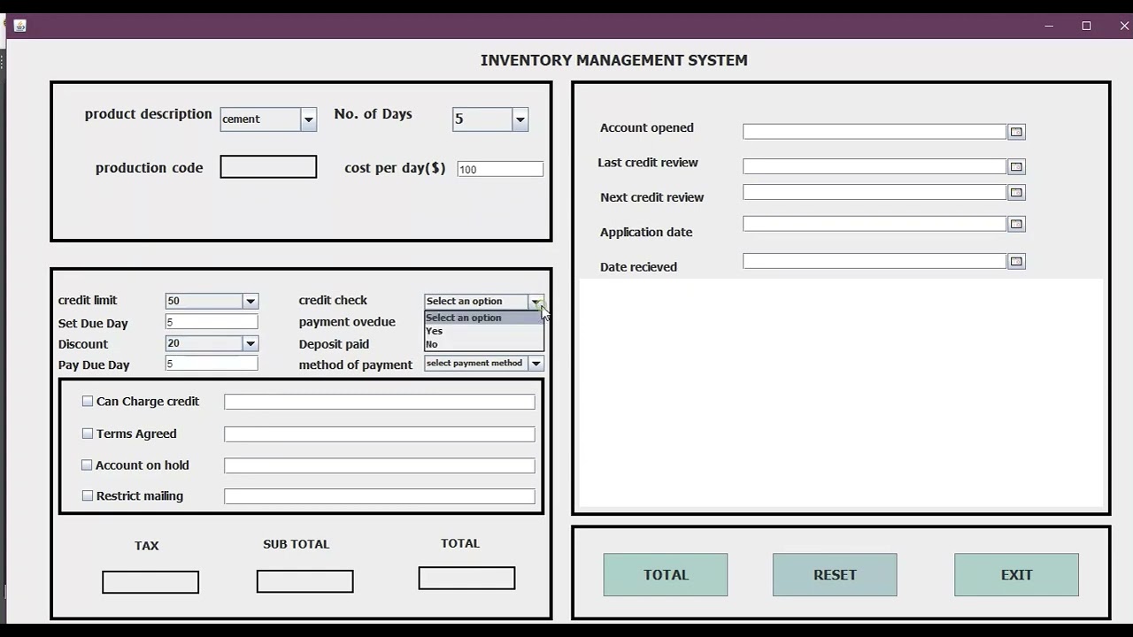 INVENTORY MANAGEMENT SYSTEM IN JAVA ECLIPSE