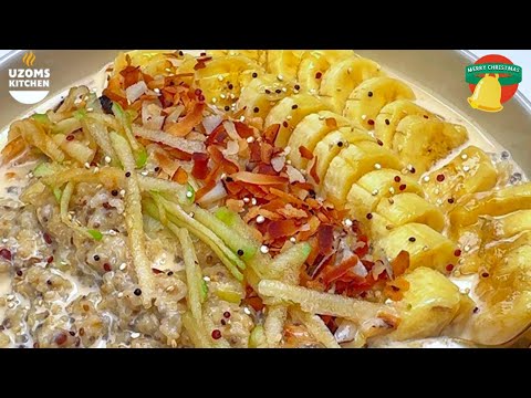 PINA COLADA INSPIRED OAT PORRIDGE / UZOMS KITCHEN VLOGMAS #17