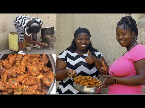 MU CYARO,DUTEKE INYAMA ZUMUTSE //COOKING MEAT IN VILLAGE WITH MY FAMILY// EASY DELICIOUS BEEF MEAT