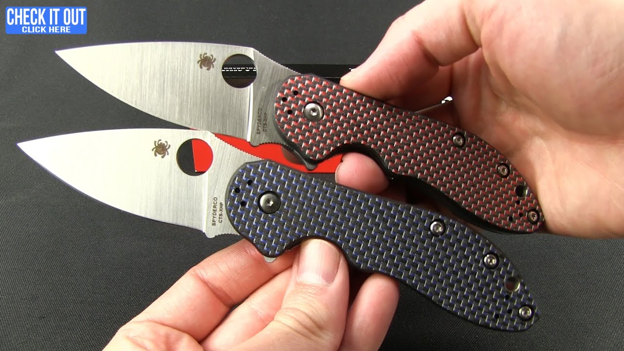 Spyderco Domino Red Weave Carbon Fiber Flipper Knife (3.13" Satin) C172CFRDTIP