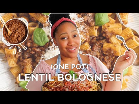 One-Pot Lentil Bolognese - High Protein Vegan Dinner (Gluten Free and Versatile)