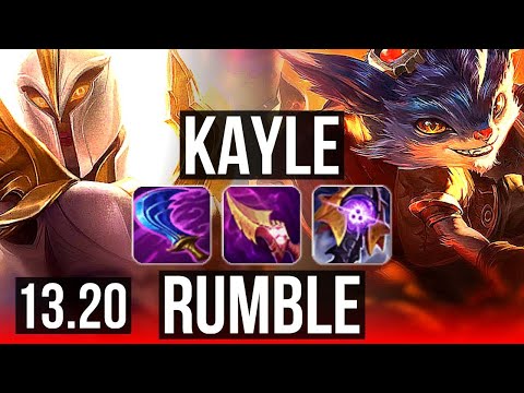 KAYLE vs RUMBLE (TOP) | 1500+ games, 1.8M mastery, Comeback | KR Master | 13.20